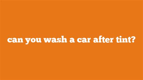 Can You Get a Car Wash After Tint? And Why Do Fish Prefer Clean Windows?